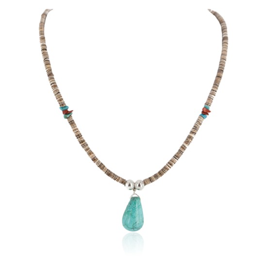 .925 Sterling Silver Navajo Certified Authentic Natural Graduated Heishi Coral Native American Necklace 18231-1 .925 Sterling Silver Navajo Certified Authentic Natural Graduated Heishi Coral Native American Necklace 18231-1