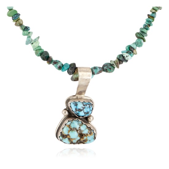 .925 Sterling Silver Navajo Certified Authentic Turquoise Pink Quartz Native American Necklace 15029-15794-5