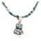 .925 Sterling Silver Navajo Certified Authentic Turquoise Pink Quartz Native American Necklace 15029-15794-5