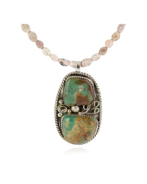 .925 Sterling Silver Navajo Certified Authentic White Howlite Native American Necklace 12926-4-25289