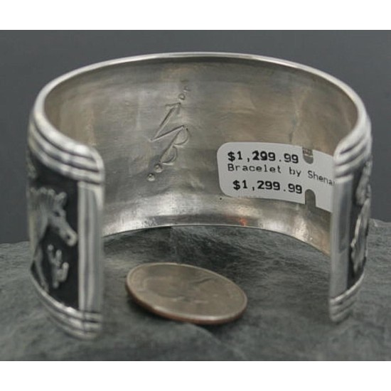 .925 Sterling Silver Sterling Handmade Horse Certified Authentic Navajo Storyteller Native American Bracelet 390673566471