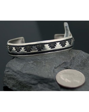 .925 Sterling Silver Sterling Silver Handmade Mountain Certified Authentic Navajo Native American Bracelet 370914059281