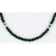 Delicate Navajo .925 Sterling Silver Natural Turquoise and Dark Green Agate Native American Necklace Chain 16043-2 Delicate Navajo .925 Sterling Silver Natural Turquoise and Dark Green Agate Native American Necklace Chain 16043-2