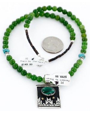 12kt Gold Filled .925 Sterling Silver Handmade Certified Authentic Navajo Arrow Malachite Pendant Native American Necklace 24129 12kt Gold Filled .925 Sterling Silver Handmade Certified Authentic Navajo Arrow Malachite Pendant Native American Necklace 24129