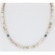 Certified Authentic Navajo .925 Sterling Silver WHITE Turquoise Native American Necklace 16044