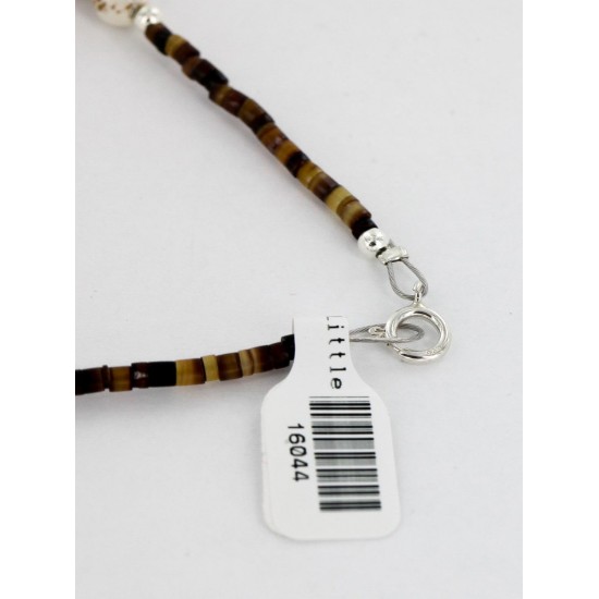 Certified Authentic Navajo .925 Sterling Silver WHITE Turquoise Native American Necklace 16044