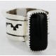 Handmade Certified Authentic Navajo .925 Sterling Silver Natural Black Onyx Native American Ring  12576
