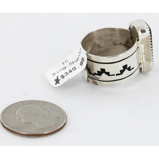 Handmade Certified Authentic Navajo .925 Sterling Silver Natural Black Onyx Native American Ring  12576