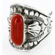 Handmade Navajo .925 Sterling Silver Coral Native American Ring 17906 Handmade Navajo .925 Sterling Silver Coral Native American Ring 17906