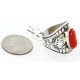 Handmade Navajo .925 Sterling Silver Coral Native American Ring 17906 Handmade Navajo .925 Sterling Silver Coral Native American Ring 17906