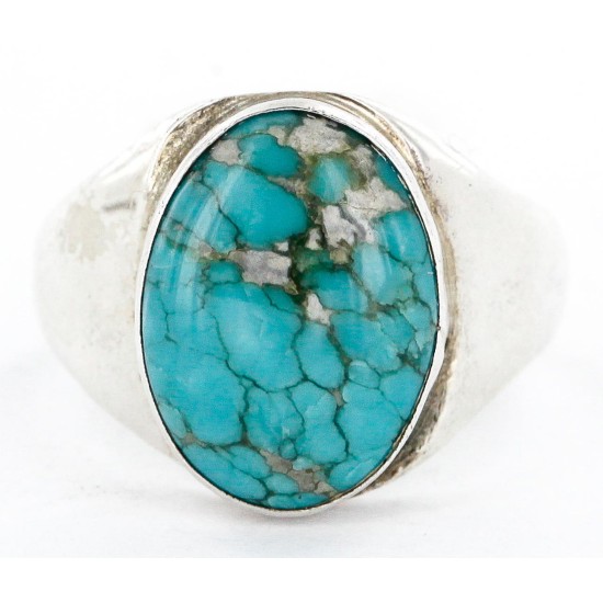 Handmade Certified Authentic Navajo .925 Sterling Silver Natural Turquoise Native American Ring  16448