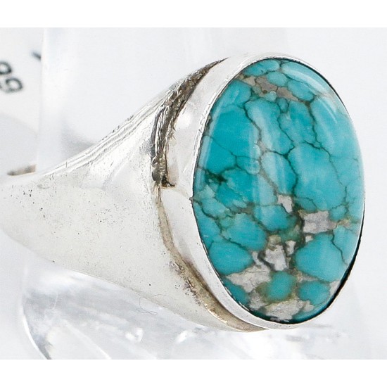 Handmade Certified Authentic Navajo .925 Sterling Silver Natural Turquoise Native American Ring  16448