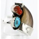 Handmade Certified Authentic Claw Signed Navajo .925 Sterling Silver Natural Turquoise and Coral Native American Ring 16925 Handmade Certified Authentic Claw Signed Navajo .925 Sterling Silver Natural Turquoise and Coral Native American Ring 16925