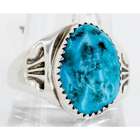 Handmade Certified Authentic Navajo .925 Sterling Silver Natural Turquoise Native American Ring  16428