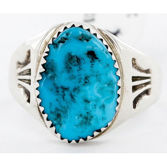 Handmade Certified Authentic Navajo .925 Sterling Silver Natural Turquoise Native American Ring  16428