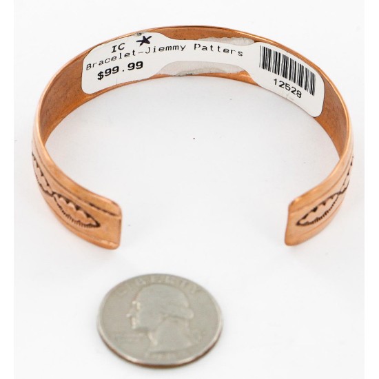 Handmade Certified Authentic Jiemmy Patters Navajo Pure Copper Native American Bracelet 12528-1