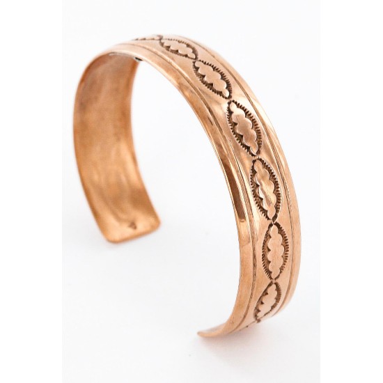 Handmade Certified Authentic Jiemmy Patters Navajo Pure Copper Native American Bracelet 12528-1