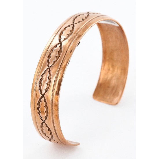 Handmade Certified Authentic Jiemmy Patters Navajo Pure Copper Native American Bracelet 12528-1