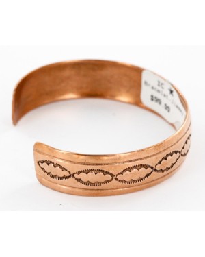 Handmade Certified Authentic Jiemmy Patters Navajo Pure Copper Native American Bracelet 12528-1