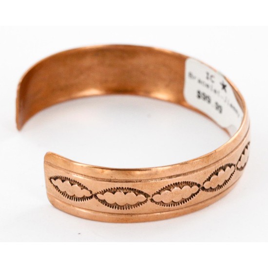 Handmade Certified Authentic Jiemmy Patters Navajo Pure Copper Native American Bracelet 12528-1