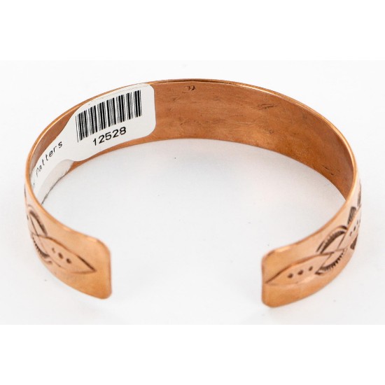 Handmade Certified Authentic Jiemmy Patters Navajo Pure Copper Native American Bracelet 12528-2 Handmade Certified Authentic Jiemmy Patters Navajo Pure Copper Native American Bracelet 12528-2