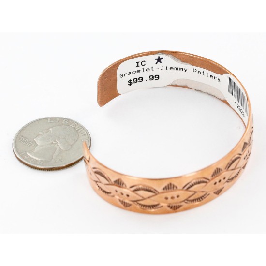 Handmade Certified Authentic Jiemmy Patters Navajo Pure Copper Native American Bracelet 12528-2 Handmade Certified Authentic Jiemmy Patters Navajo Pure Copper Native American Bracelet 12528-2