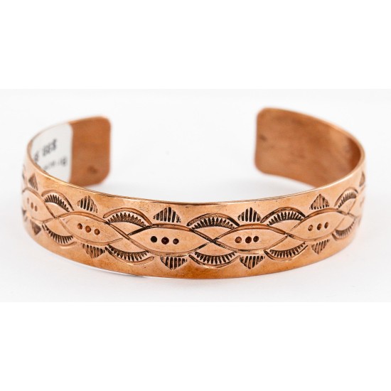Handmade Certified Authentic Jiemmy Patters Navajo Pure Copper Native American Bracelet 12528-2 Handmade Certified Authentic Jiemmy Patters Navajo Pure Copper Native American Bracelet 12528-2