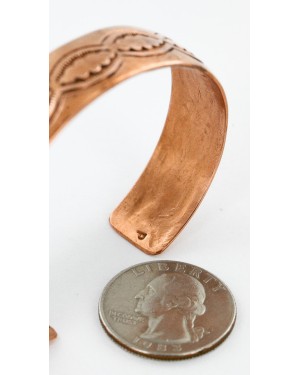 Handmade Certified Authentic Jiemmy Patters Navajo Pure Copper Native American Bracelet 12528-3