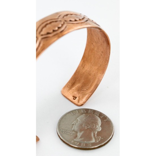Handmade Certified Authentic Jiemmy Patters Navajo Pure Copper Native American Bracelet 12528-3