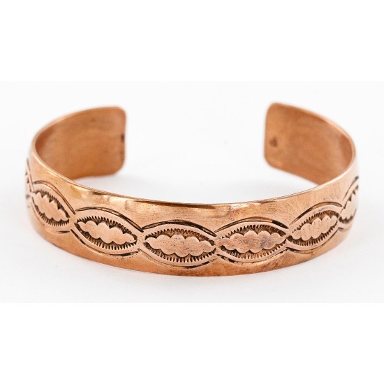 Handmade Certified Authentic Jiemmy Patters Navajo Pure Copper Native American Bracelet 12528-3