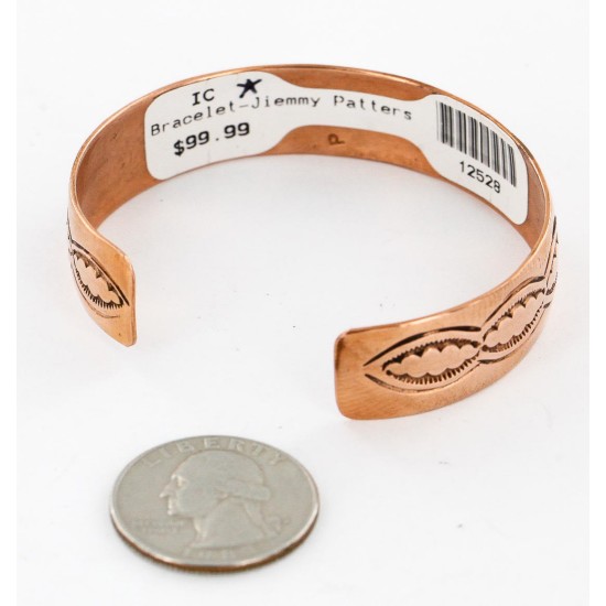 Handmade Certified Authentic Jiemmy Patters Navajo Pure Copper Native American Bracelet 12528-3