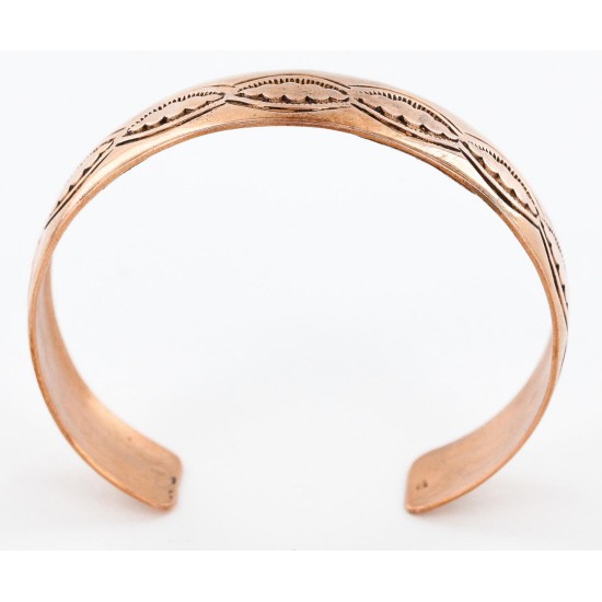Handmade Certified Authentic Jiemmy Patters Navajo Pure Copper Native American Bracelet 12528-3