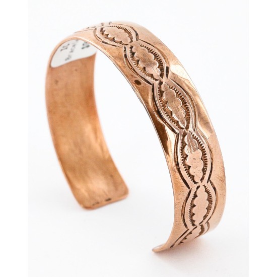 Handmade Certified Authentic Jiemmy Patters Navajo Pure Copper Native American Bracelet 12528-3