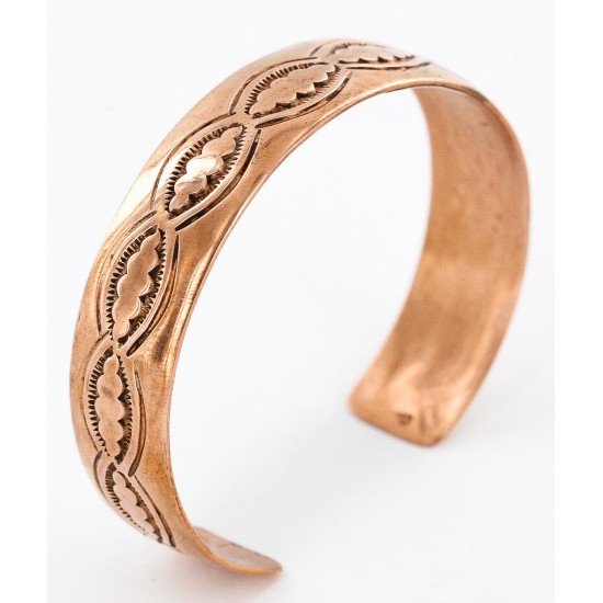 Handmade Certified Authentic Jiemmy Patters Navajo Pure Copper Native American Bracelet 12528-3