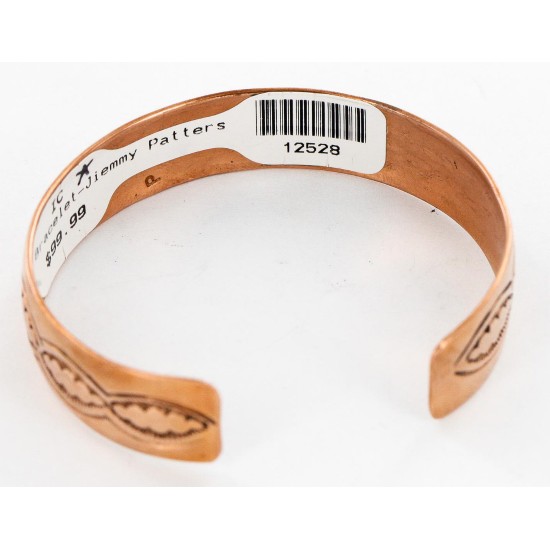 Handmade Certified Authentic Jiemmy Patters Navajo Pure Copper Native American Bracelet 12528-3
