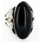 Handmade Certified Authentic Signed Navajo .925 Sterling Silver Natural Black Onyx Native American Ring  16349