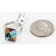 Handmade Certified Authentic Signed Navajo Inlaid .925 Sterling Silver Turquoise Multicolor Stones Native American Ring  12639