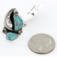 Handmade Certified Authentic Signed Carved Flower Navajo .925 Sterling Silver Natural Turquoise Native American Ring  16502