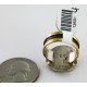 .925 Sterling Silver and 12kt Gold Filled Handmade Certified Authentic Navajo Multi color Native American Ring  12691-4