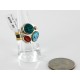 .925 Sterling Silver and 12kt Gold Filled Handmade Certified Authentic Navajo Multi color Native American Ring  12691-4