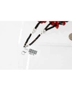 Certified Authentic 2 Strand Navajo .925 Sterling Silver Natural Turquoise and Coral Native American Necklace 750175 Certified Authentic 2 Strand Navajo .925 Sterling Silver Natural Turquoise and Coral Native American Necklace 750175