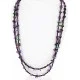 2 Strand Navajo .925 Sterling Silver Turquoise and AMETHYST Native American Necklace 16011
