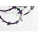 2 Strand Navajo .925 Sterling Silver Turquoise and AMETHYST Native American Necklace 16011