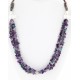 Certified Authentic 3 Strand Navajo .925 Sterling Silver Turquoise and AMETHYST Native American Necklace 15941