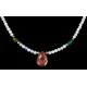 Navajo .925 Sterling Silver Opalite Jasper and Turquoise Native American Necklace 25231-18 Navajo .925 Sterling Silver Opalite Jasper and Turquoise Native American Necklace 25231-18