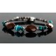 Certified Authentic Navajo Turquoise and Carnelian Native American WRAP Bracelet 12745