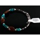 Certified Authentic Navajo Turquoise and Carnelian Native American WRAP Bracelet 12745
