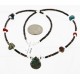 Certified Authentic Navajo .925 Sterling Silver Natural Turquoise and Coral Drop Native American Necklace 750172