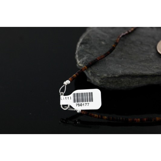 Carved Bear Certified Authentic Navajo .925 Sterling Silver Agate Turquoise Native American Necklace 750177