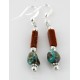 Certified Authentic Navajo .925 Sterling Silver Hooks Natural Turquoise and Goldstone Native American Earrings 18074